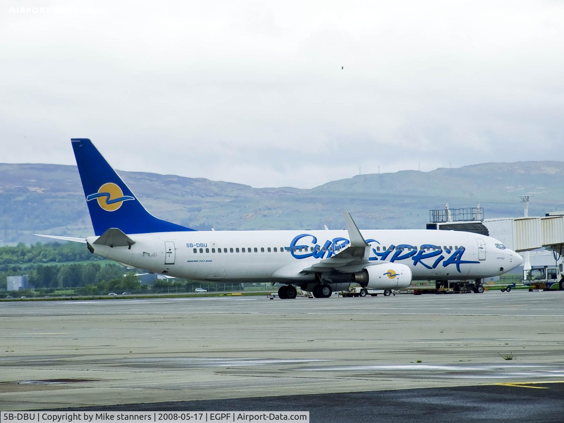 5B-DBU, 2003 Boeing 737-8Q8 C/N 32796, Eurocypria B737 at Glasgow airport