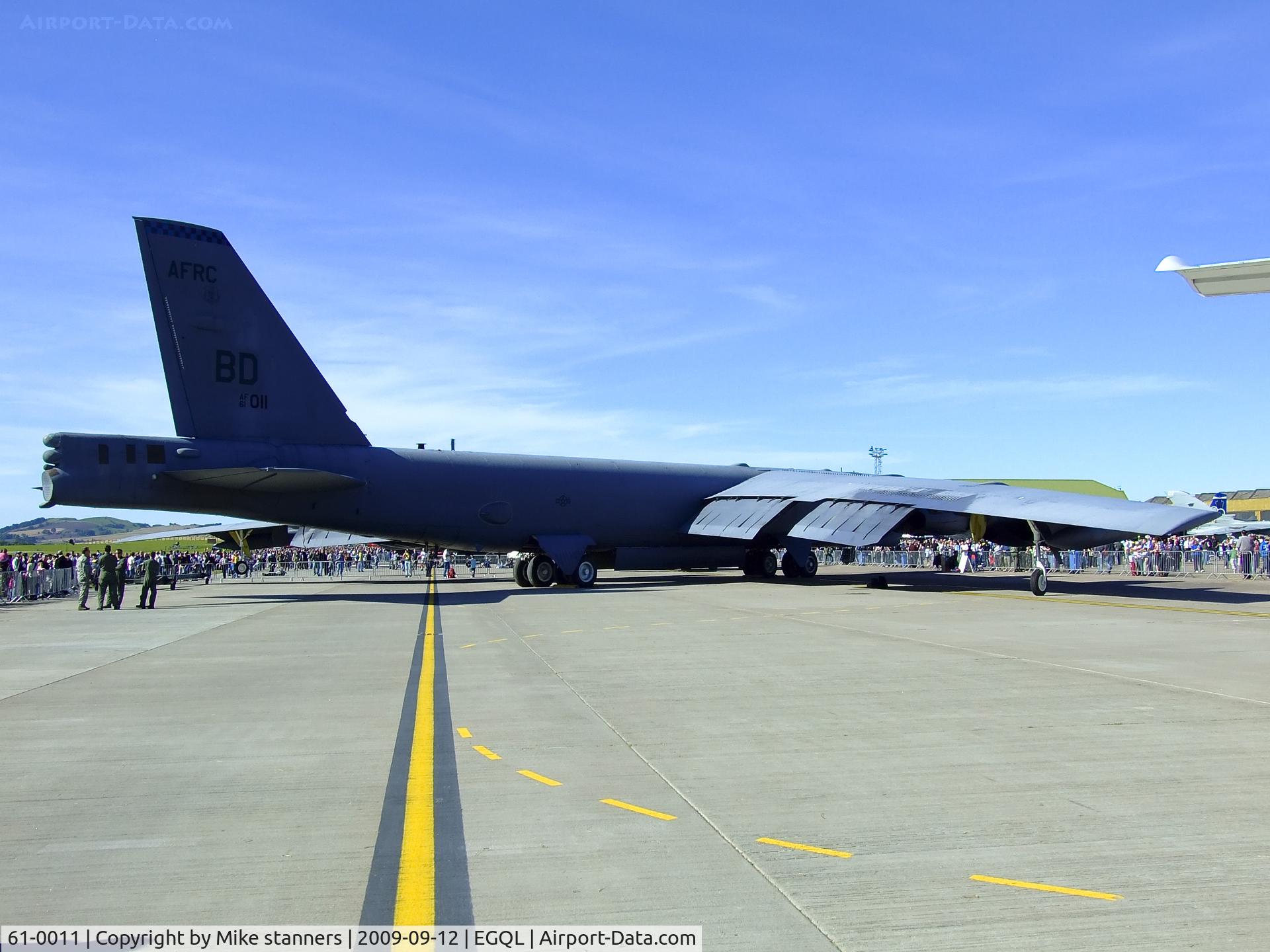 61-0011, 1961 Boeing B-52H Stratofortress C/N 464438, B-52H from 93BS/917 wing,In the static display at Leuchars airshow