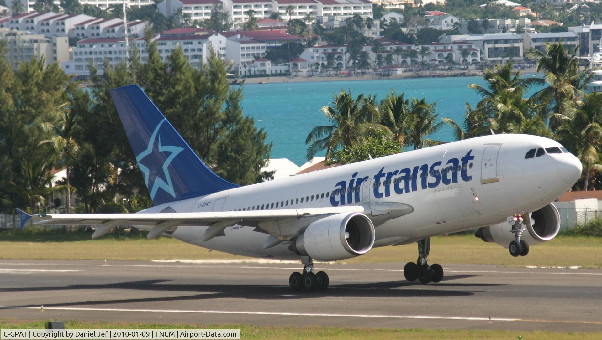C-GPAT, 1992 Airbus A310-308 C/N 597, Air transat A310 departing TNCM runway 28