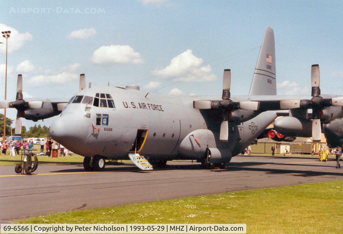 69-6566, 1969 Lockheed C-130E Hercules C/N 382-4340, C-130E Hercules of the 435th Airlift Wing on display at the 1993 Mildenhall Air Fete.