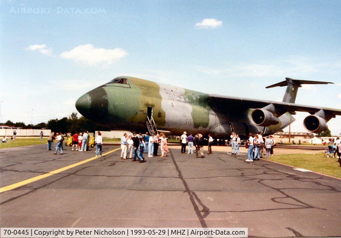 70-0445, 1970 Lockheed C-5A Galaxy C/N 500-0059, C-5A Galaxy of the 433rd Airlift Wing on display at the 1993 Mildenhall Air Fete.