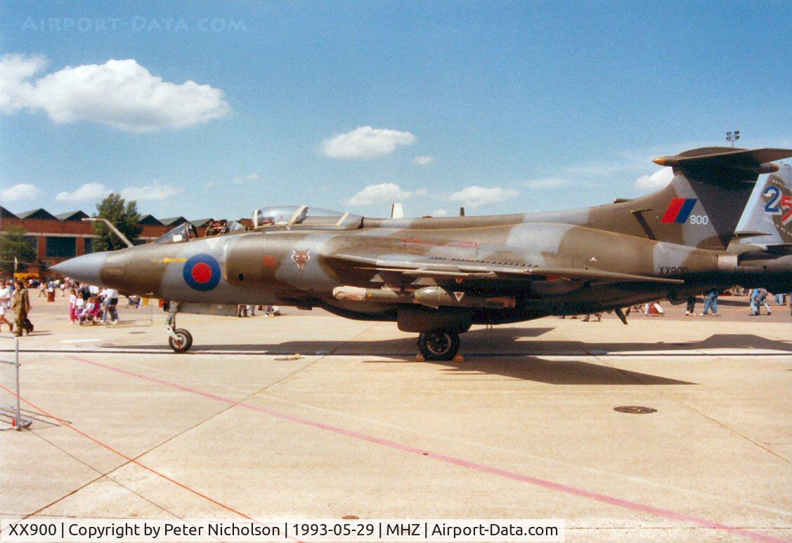 XX900, 1976 Hawker Siddeley Buccaneer S.2B C/N B3-05-75, Buccaneer S.2B of 12 Squadron based at RAF Lossiemouth on display at the 1993 Mildenhall Air Fete.