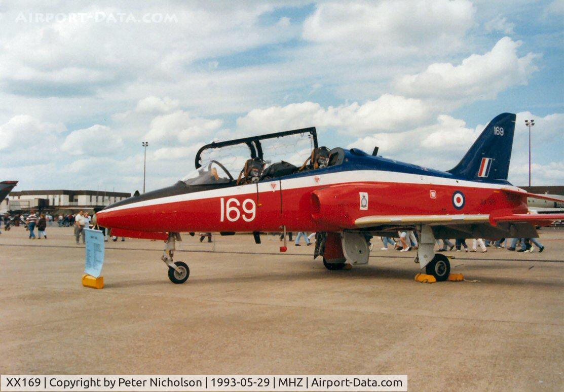 XX169, 1976 Hawker Siddeley Hawk T.1 C/N 016/312016, Hawk T.1 of 6 Flying Training School on display at the 1993 Mildenhall Air Fete.