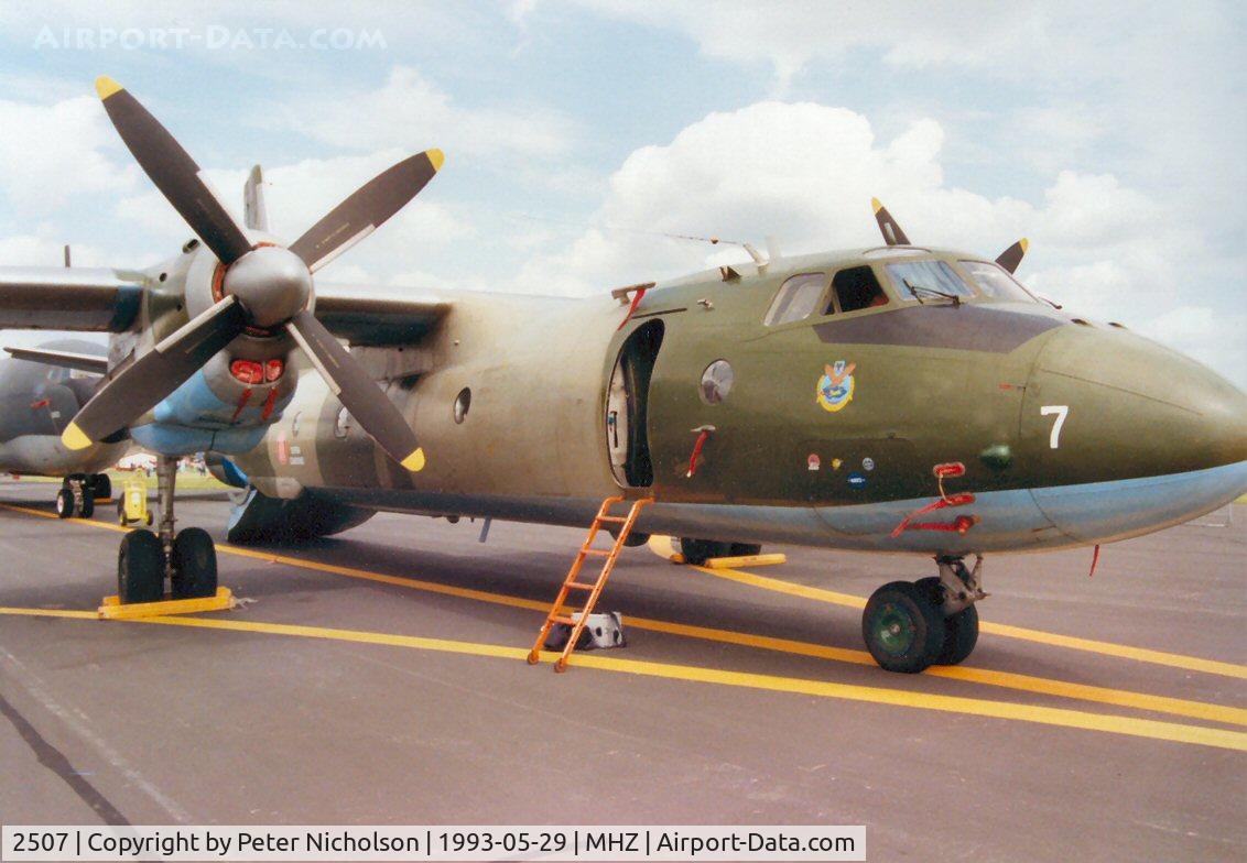 2507, Antonov An-26 C/N 12507, An-26 Curl of the Czech Air Force in the static park at the 1993 Mildenhall Air Fete.