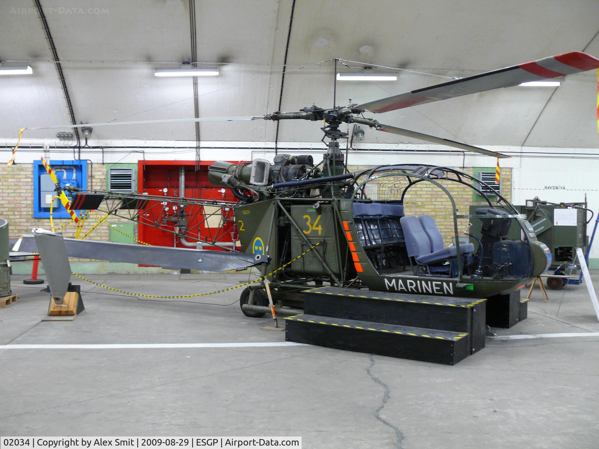 02034, Saab Hkp2 Alouette II (SE-3130) C/N 1175/C63, Sud Aviation Se3130/HKP2 Alouette II 2034/34/2 Swedish Navy