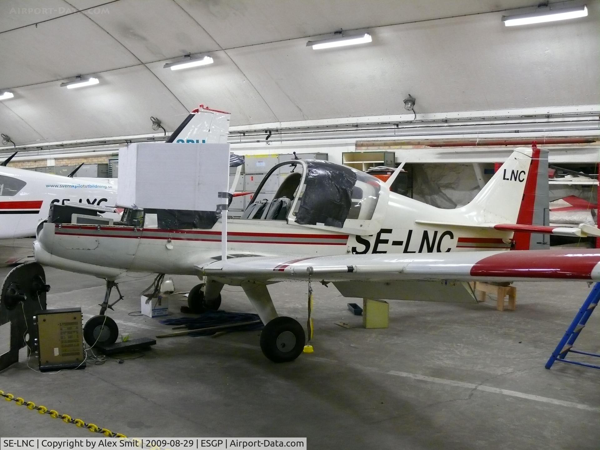 SE-LNC, Scottish Aviation Bulldog Series 120 C/N BH120/125, Scottish Aviation SK61A Bulldog SE-LNC converted to flight sim with engine removed and a videowall installed on the nose