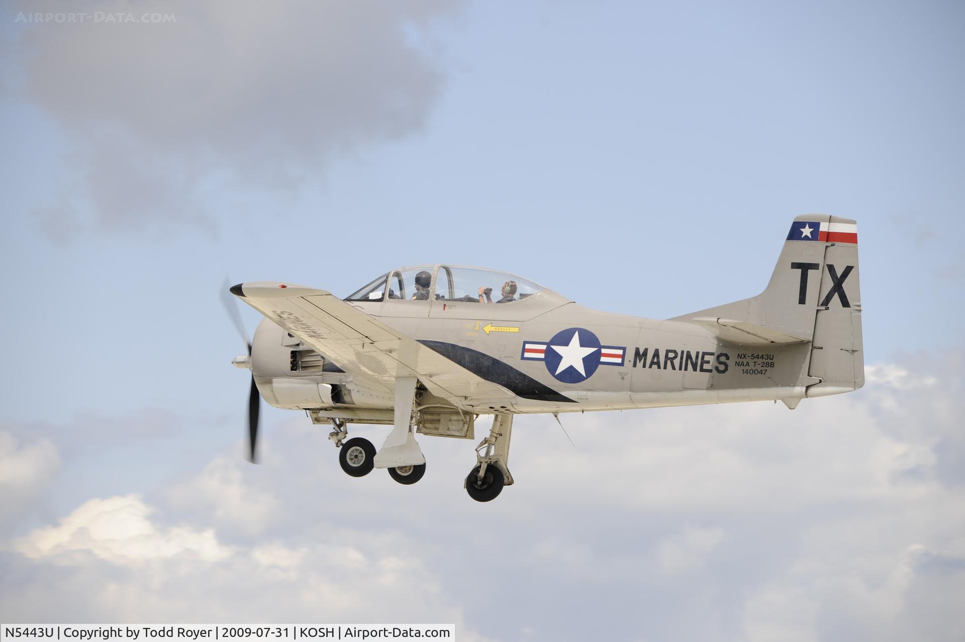 N5443U, North American T-28B Trojan C/N 219-46, EAA AIRVENTURE 2009