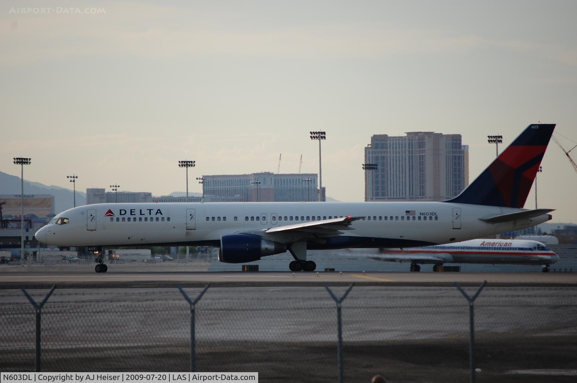 N603DL, 1984 Boeing 757-232 C/N 22810, Positioning rwy 25R