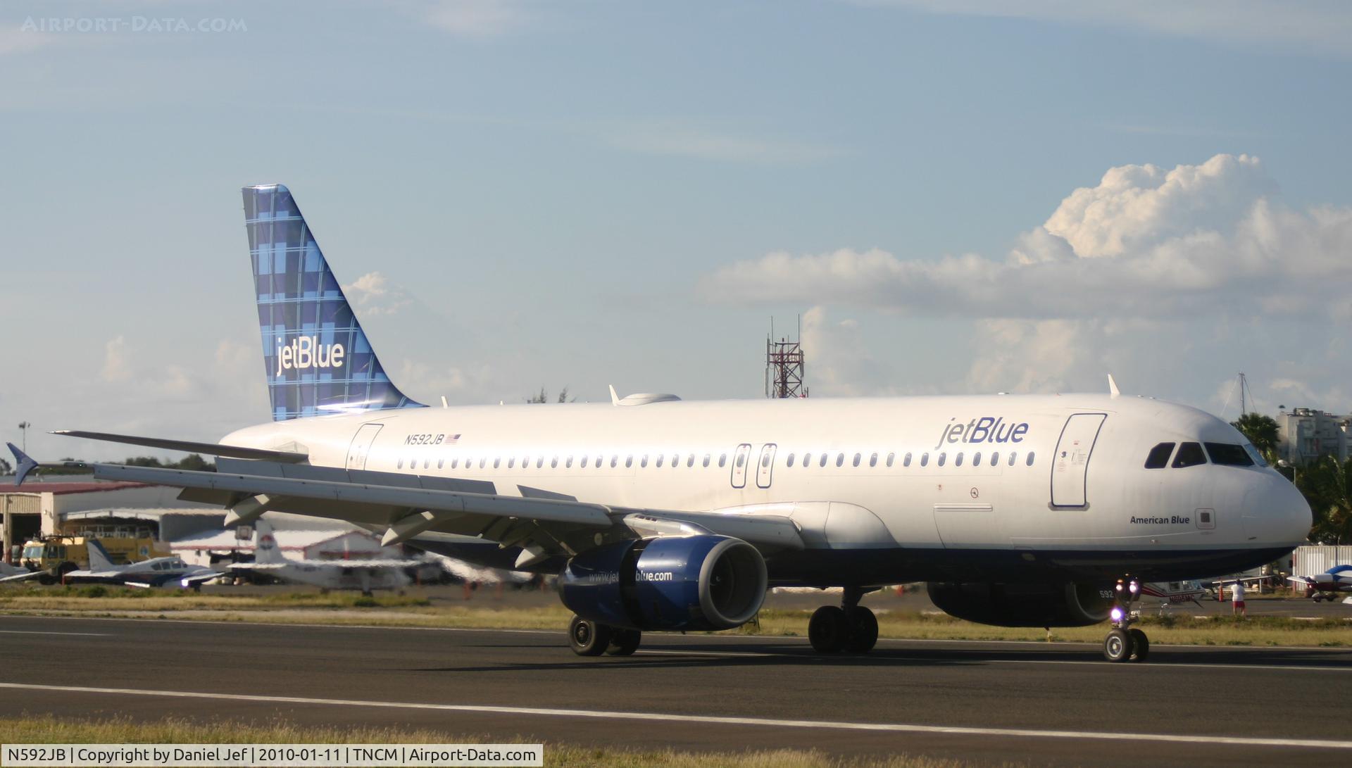 N592JB, 2004 Airbus A320-232 C/N 2259, Jet Blue N592JB Just landd at TNCM
