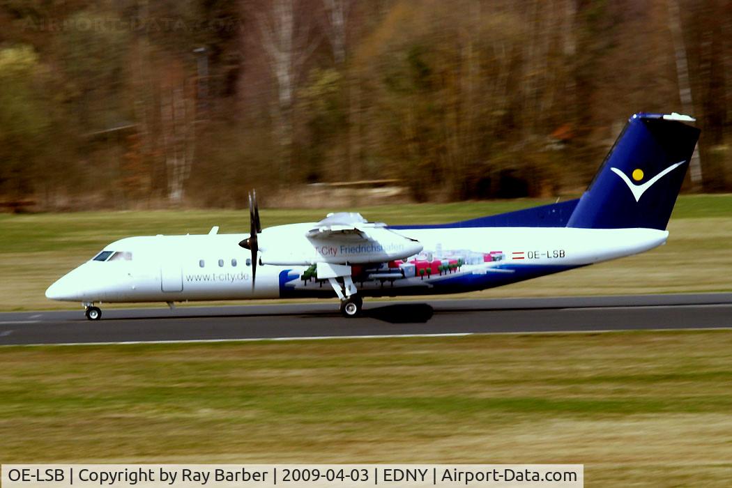 OE-LSB, 1998 De Havilland Canada DHC-8-314Q Dash 8 C/N 525, DHC-8Q-314 Dash 8 [525] (Intersky) Friedrichshafen~D 03/04/2009. Seen departing.