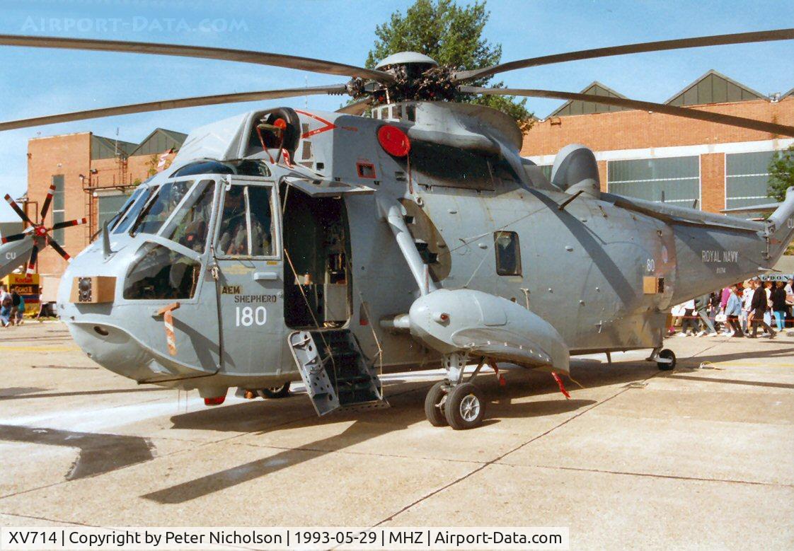 XV714, 1972 Westland Sea King AEW.2A C/N WA685, Sea King AEW.2A of 849 Squadron in the static park at the 1993 Mildenhall Air Fete.