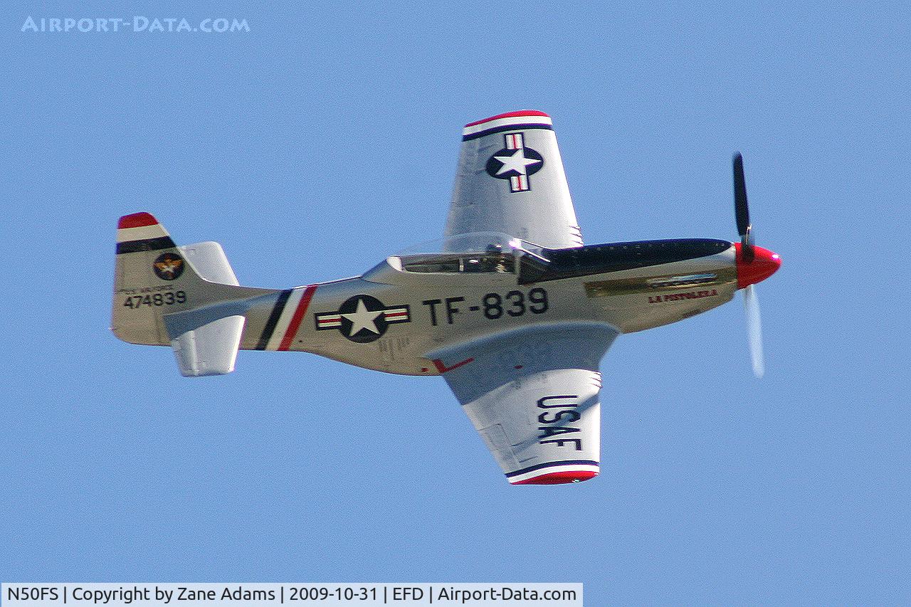 N50FS, 1966 North American F-51D Mustang C/N 44-74839-59, P-51 Mustang at the Wings Over Houston Airshow