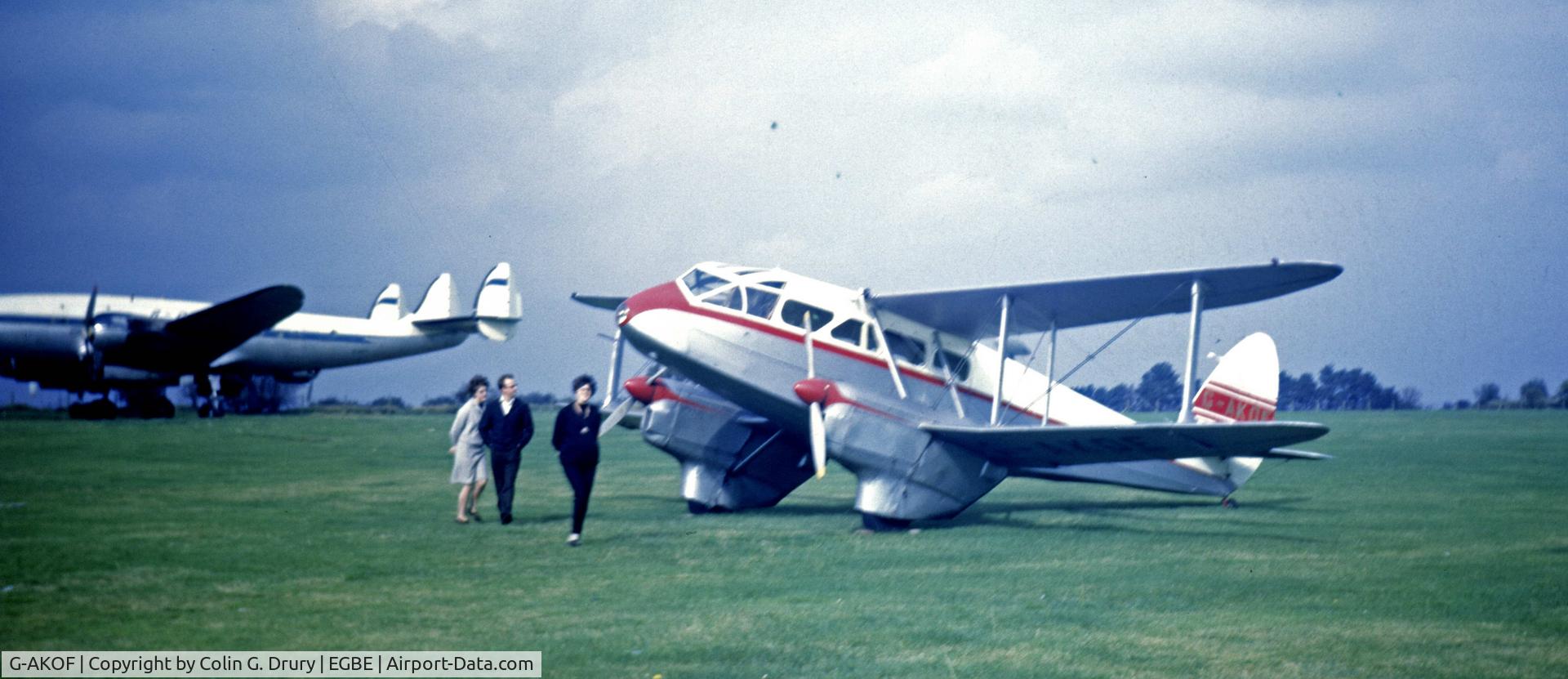 G-AKOF, 1941 De Havilland DH-89A Dominie/Dragon Rapide C/N 6538, G-AKOF, possibly at Coventry Airport