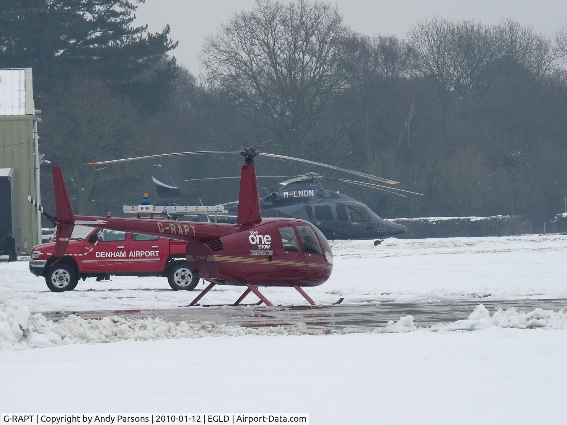 G-RAPT, 2009 Robinson R44 Raven II C/N 12791, At a very Snowy Denham