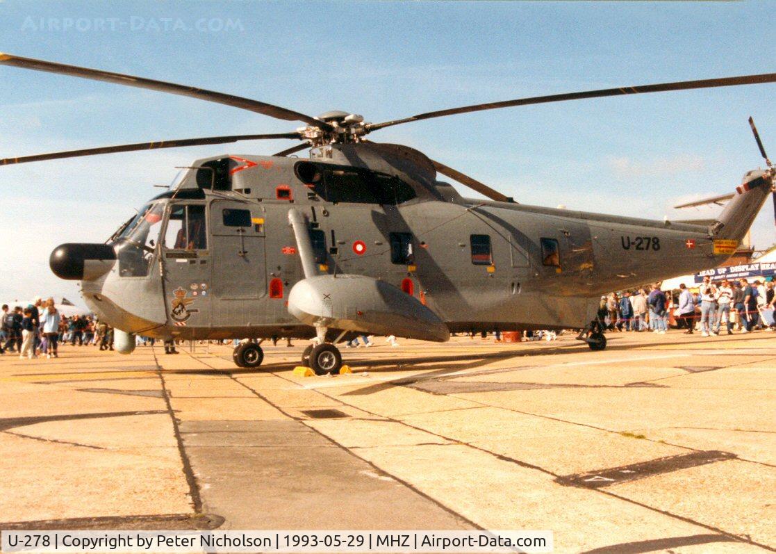 U-278, Sikorsky S-61A C/N 61278, S-61A Sea King of Esk 722 Royal Danish Air Force in the static park at the 1993 Mildenhall Air Fete.