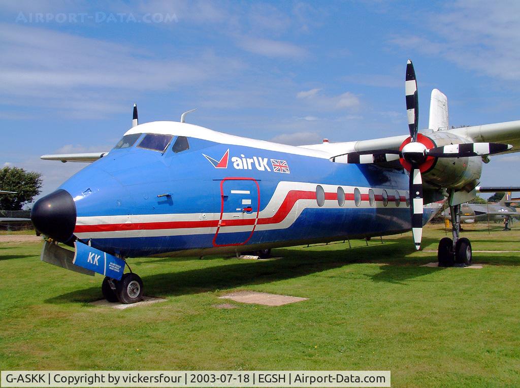 G-ASKK, 1963 Handley Page HPR-7 Herald 211 C/N 161, City of Norwich Aviation Museum. Former Air UK aircraft.