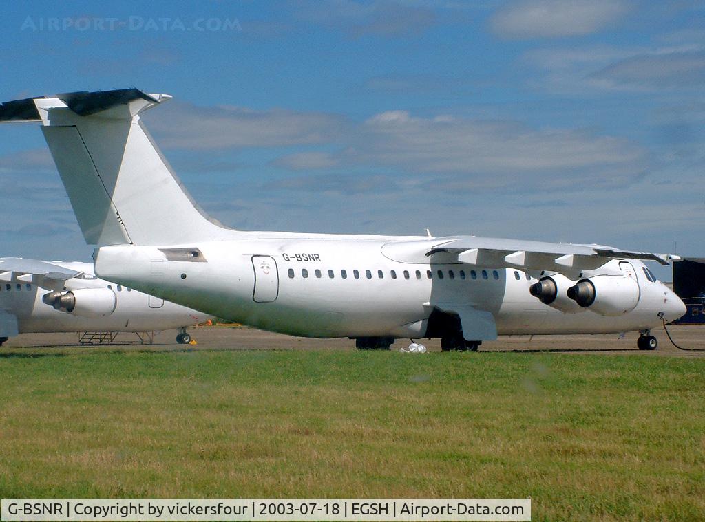 G-BSNR, 1990 British Aerospace BAe.146-300 C/N E3165, Former Air UK aircraft in storage.