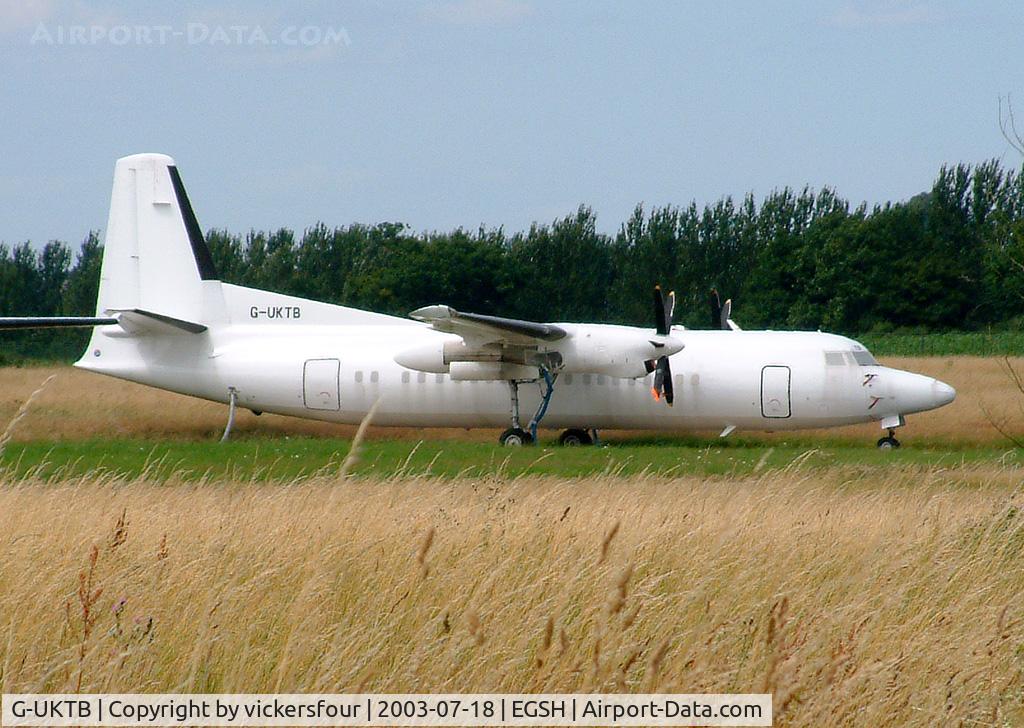 G-UKTB, 1992 Fokker 50 C/N 20247, Former Air UK aircraft stored at Norwich.