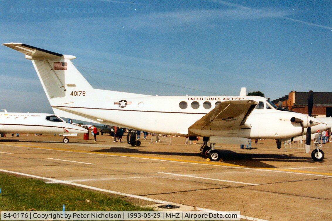 84-0176, 1984 Beech C-12F Huron C/N BL-106, C-12F Huron of 58th Airlift Squadron at Ramstein on display at the 1993 Mildenhall Air Fete.