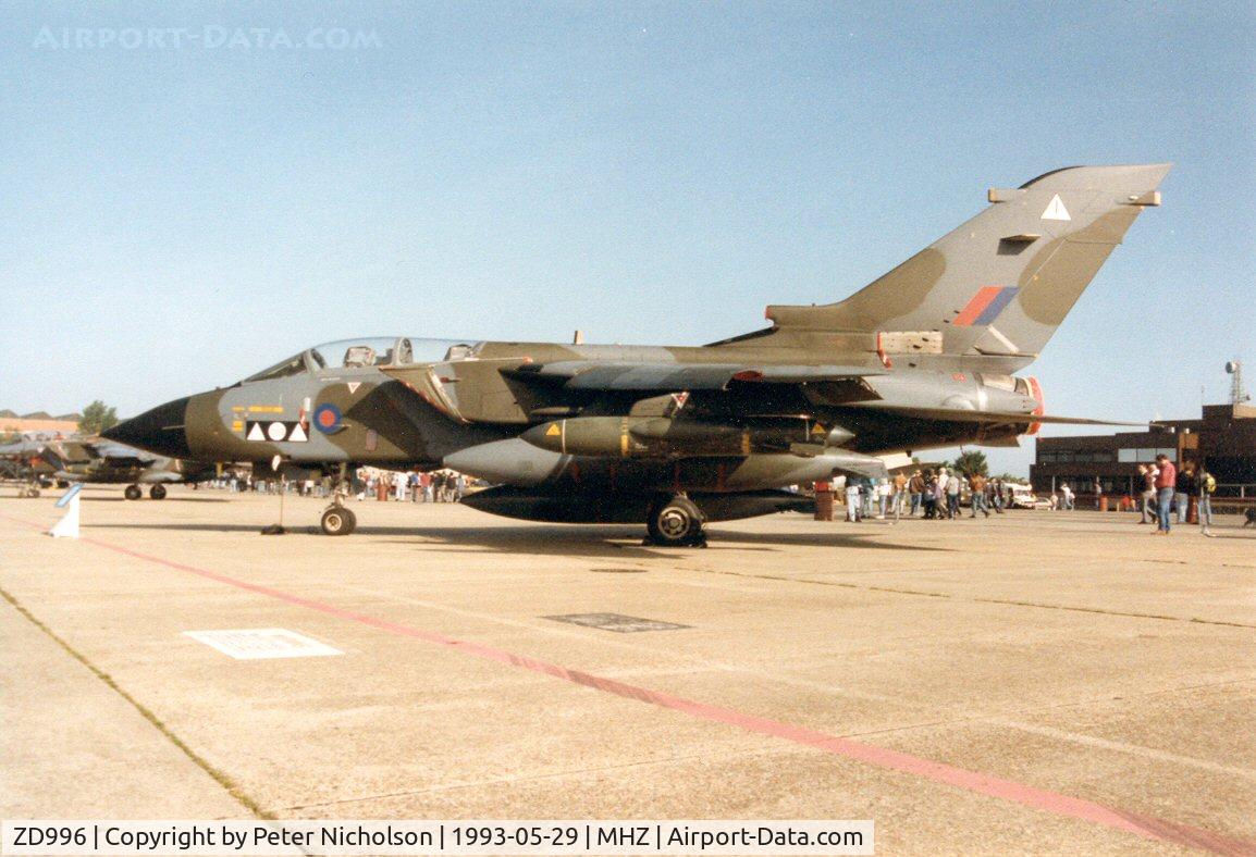 ZD996, 1985 Panavia Tornado GR.1A C/N 480/BS156/3218, Tornado GR.1A of 2 Squadron at RAF Marham on display at the 1993 Mildenhall Air Fete.