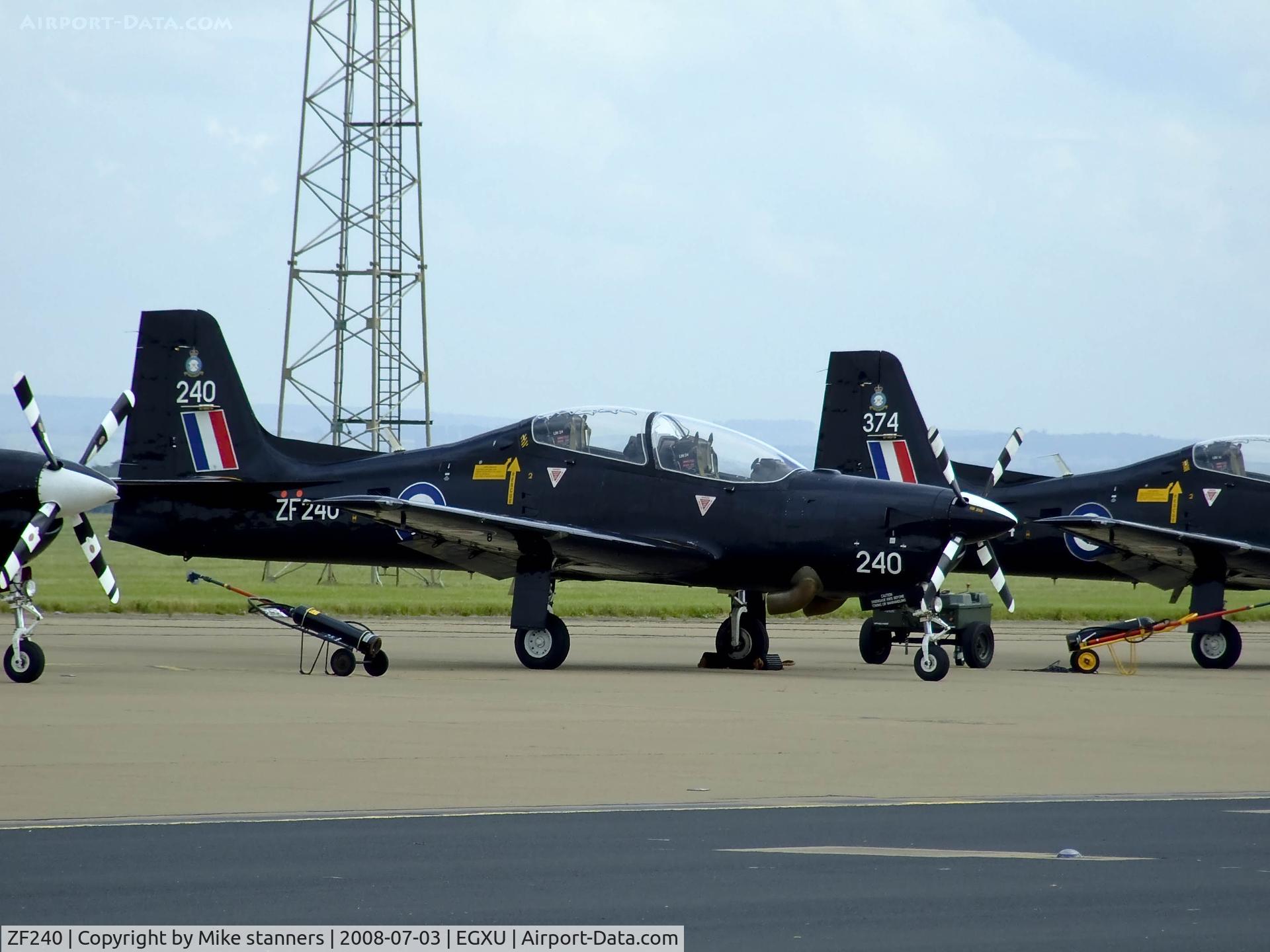 ZF240, 1990 Short S-312 Tucano T1 C/N S043/T40, 1 FTS Tucano on the flightline at it's home at Linton on ouse