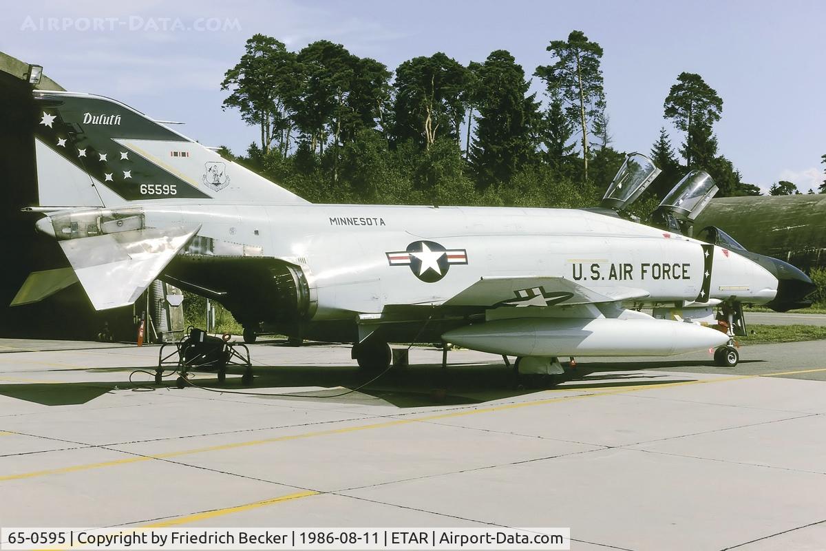 65-0595, 1965 McDonnell F-4D Phantom II C/N 1510, interim Air National Guard air defence force at Ramstein in 1986