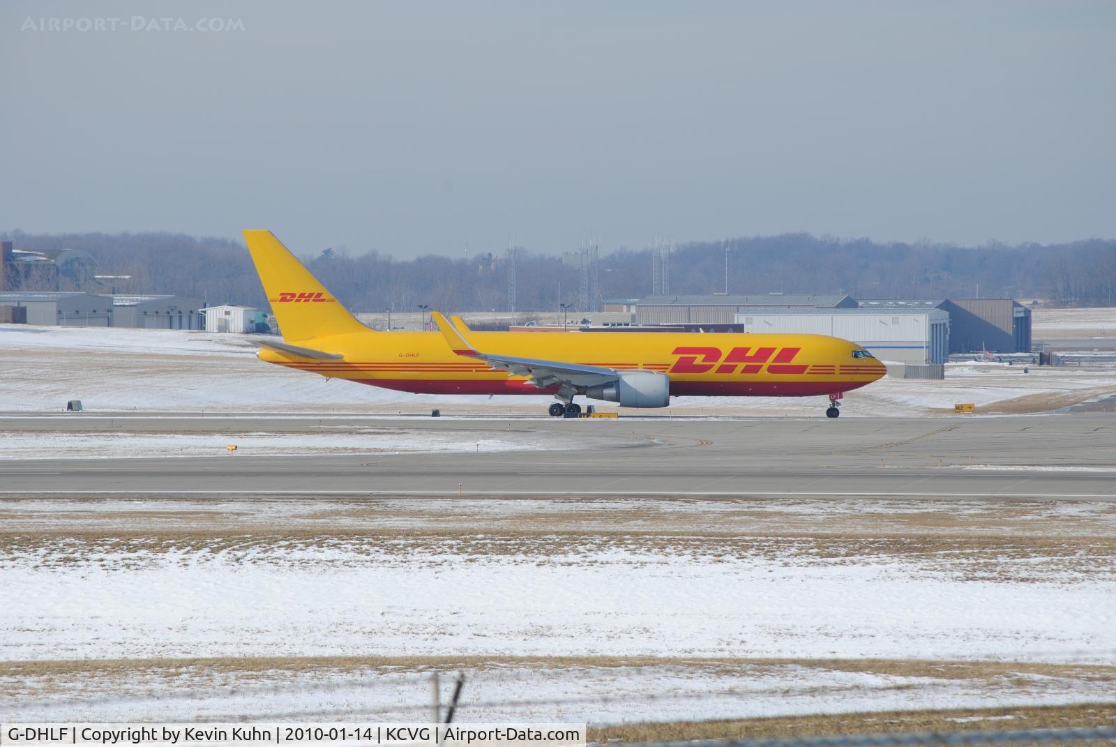 G-DHLF, 2009 Boeing 767-3JHF C/N 37806, Heading to Rwy 27 for departure back to the UK