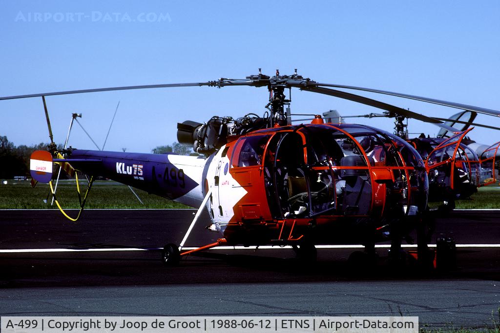 A-499, Aerospatiale SA-316B Alouette III C/N 1499, In 1983 the RNlAF celebrated its 75th anniversary. The Grasshoppers display team received special markings for this occasion.