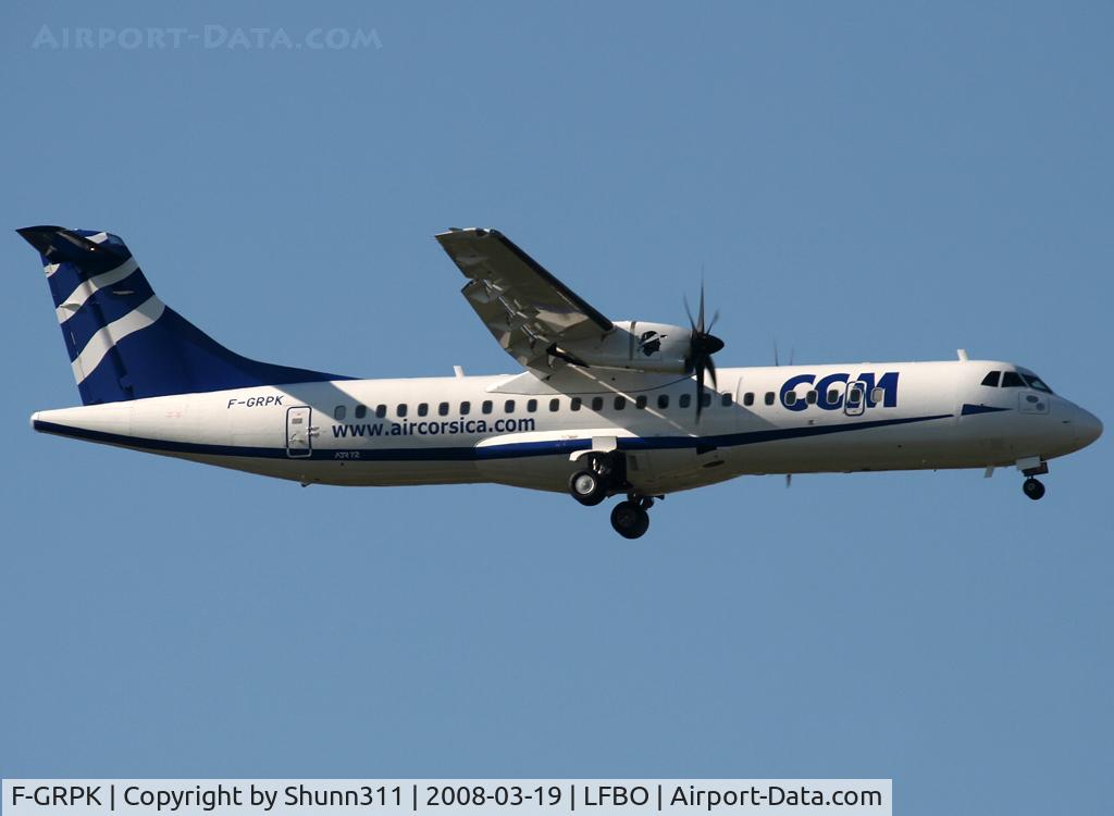 F-GRPK, 2006 ATR 72-212A C/N 727, Landing rwy 32L
