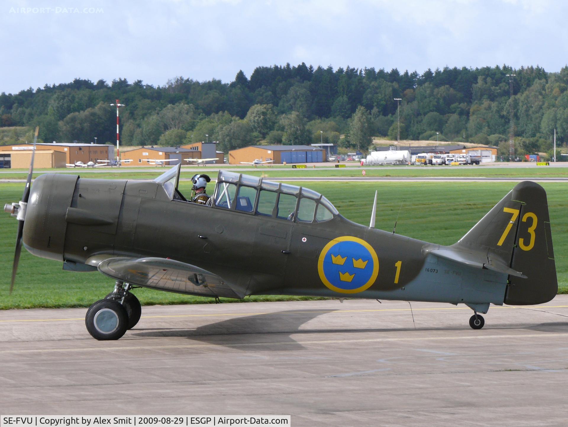 SE-FVU, 1943 Noorduyn AT-16-ND (Sk.16A) Texan C/N 14A-1098, North American AT-16 Harvard SE-FVU Västgöta Veteranflygförening painted as Swedish Air Force 16073/73/1