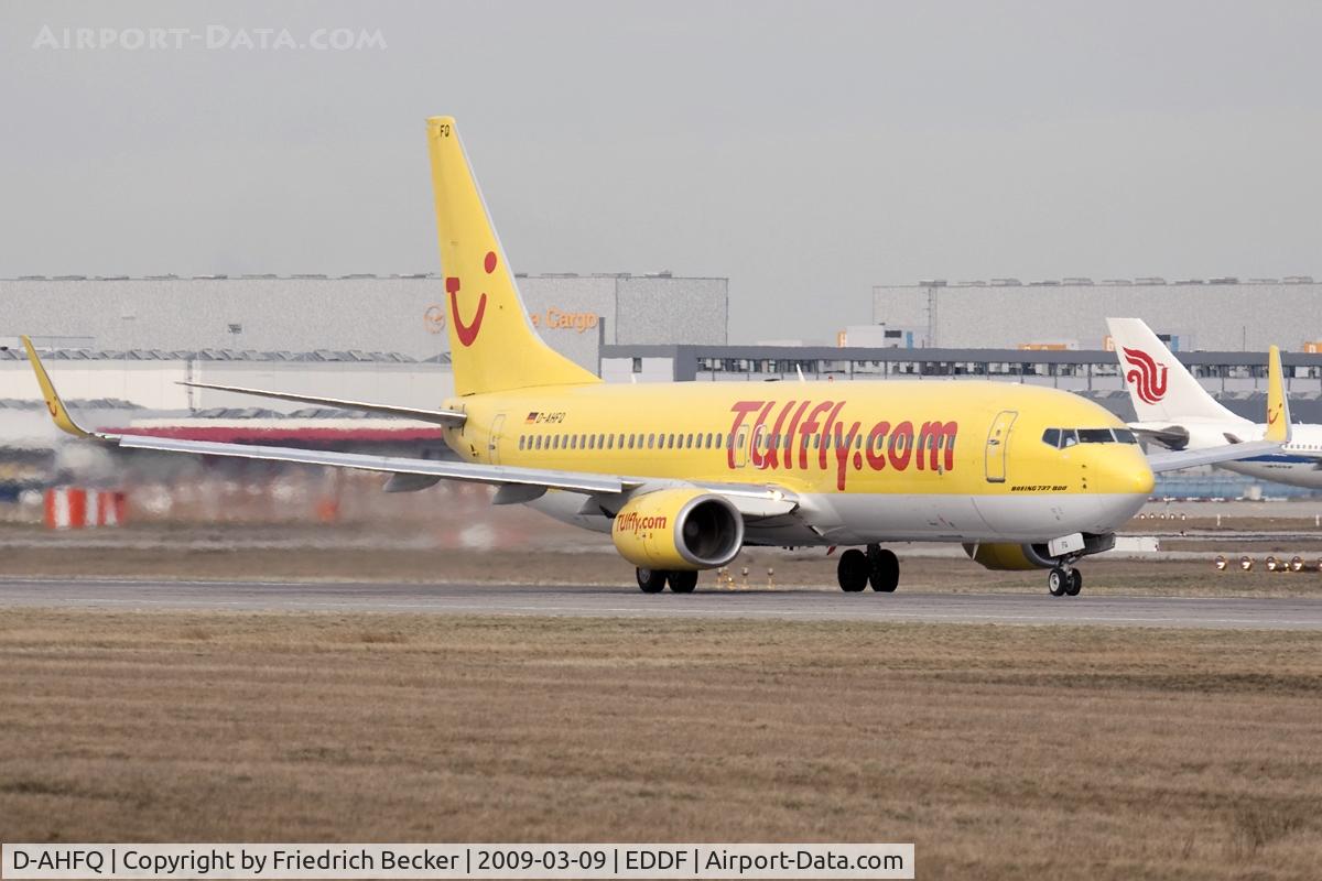 D-AHFQ, 2000 Boeing 737-8K5 C/N 27992, departing EDDF via RW18W