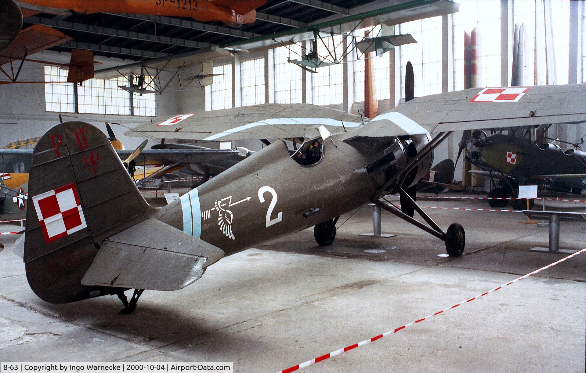 8-63, 1935 PZL P.11C C/N 562, Panstwowe Zaklady Lotnicze (PZL) P.11C at the Muzeum Lotnictwa i Astronautyki, Krakow