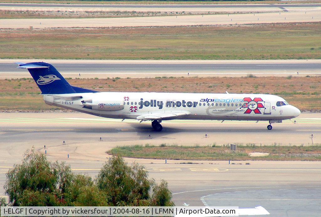 I-ELGF, 1988 Fokker 100 (F-28-0100) C/N 11253, Alpi Eagles. Special scheme.