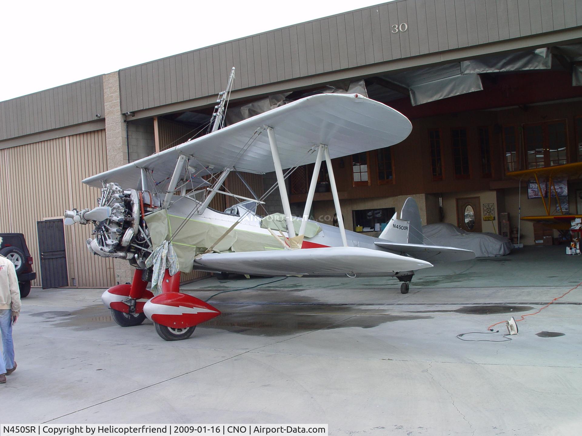 N450SR, 1942 Boeing B75N1 C/N 75-7016, Being sanded in preparation for paint