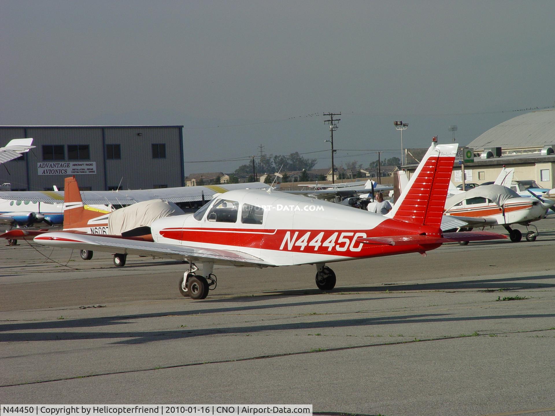 N44450, 1974 Piper PA-28-140 Cherokee Cruiser C/N 28-7425412, Parked at Chino