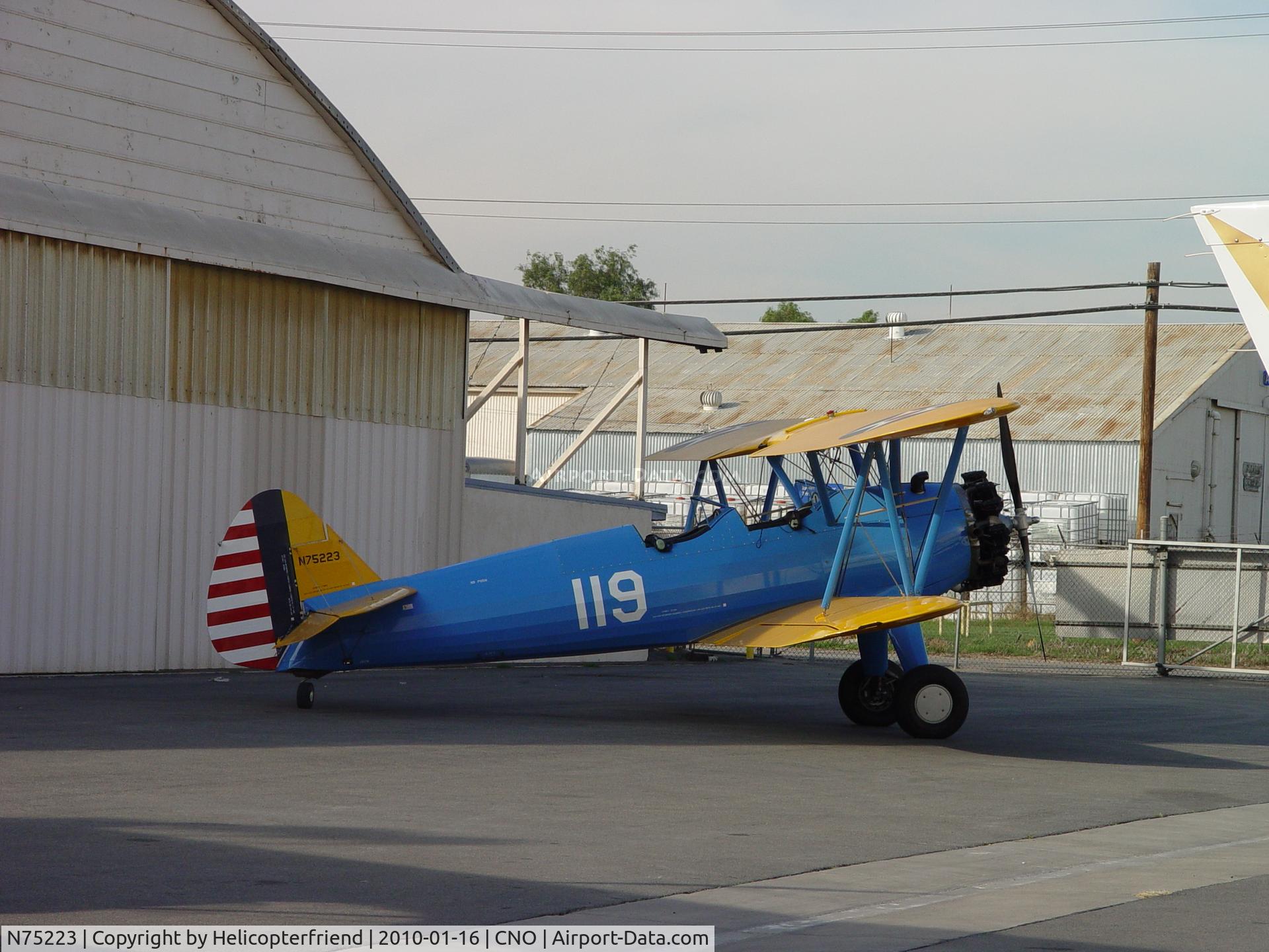 N75223, 1943 Boeing A75 C/N 75-6834, Parked and looking distinguished