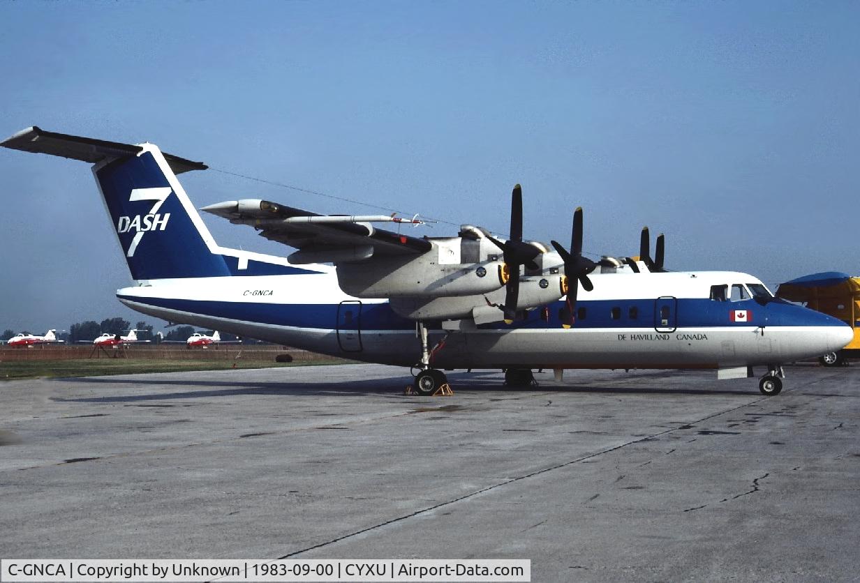 C-GNCA, 1975 De Havilland Canada DHC-7-100 Dash 7 C/N 2, DHC demo aircraft - Not many pix around of this bird. Scrapped at KVNY 1989