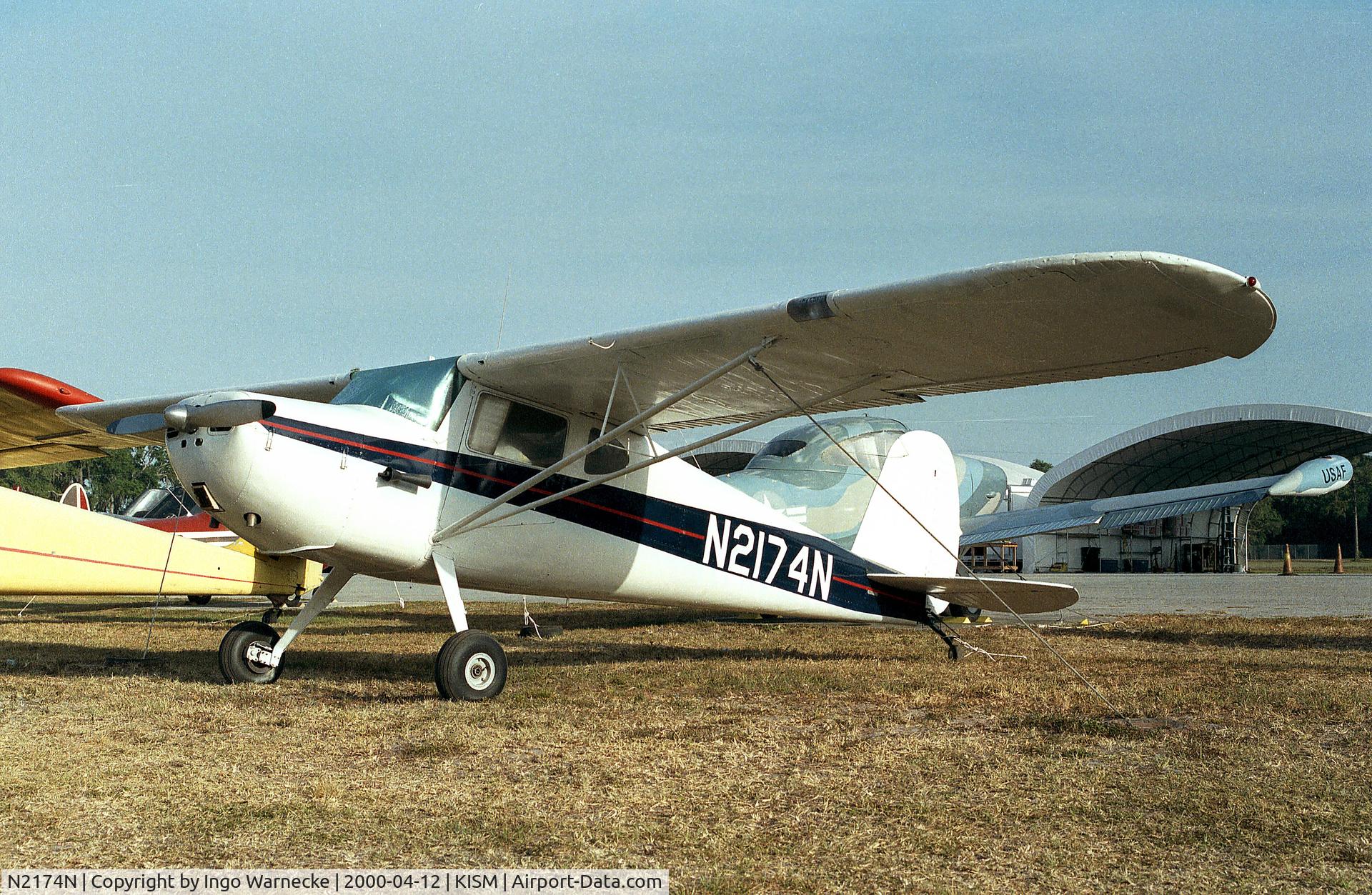 N2174N, 1947 Cessna 140 C/N 12410, Cessna 140 at Kissimmee airport, close to the Flying Tigers Aircraft Museum