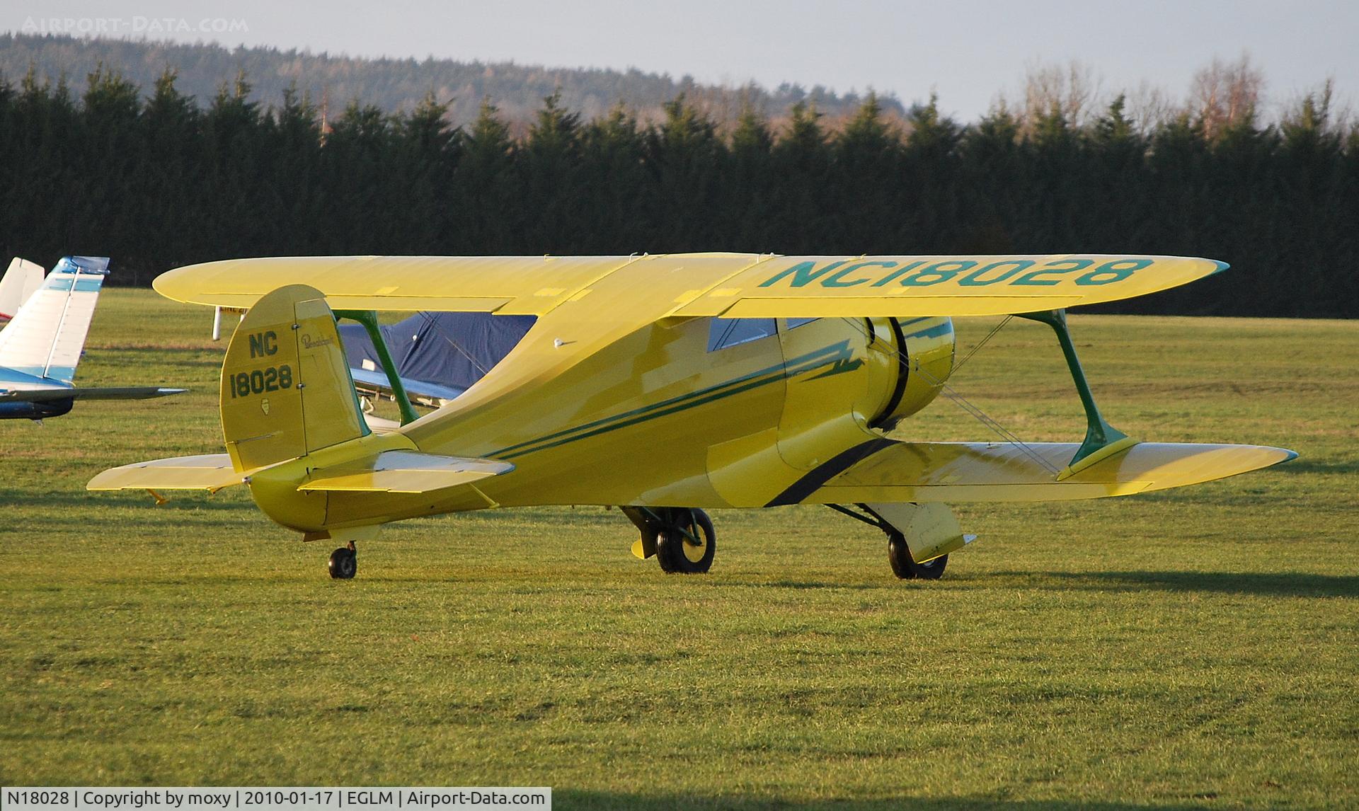 N18028, 1937 Beech D17S Staggerwing C/N 147, Departing White Waltham