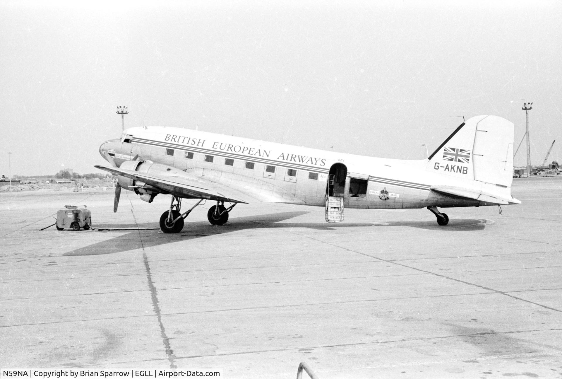 N59NA, 1942 Douglas C-47 Dakota 4 C/N 9043, Taken in the late 1950s before registration changed