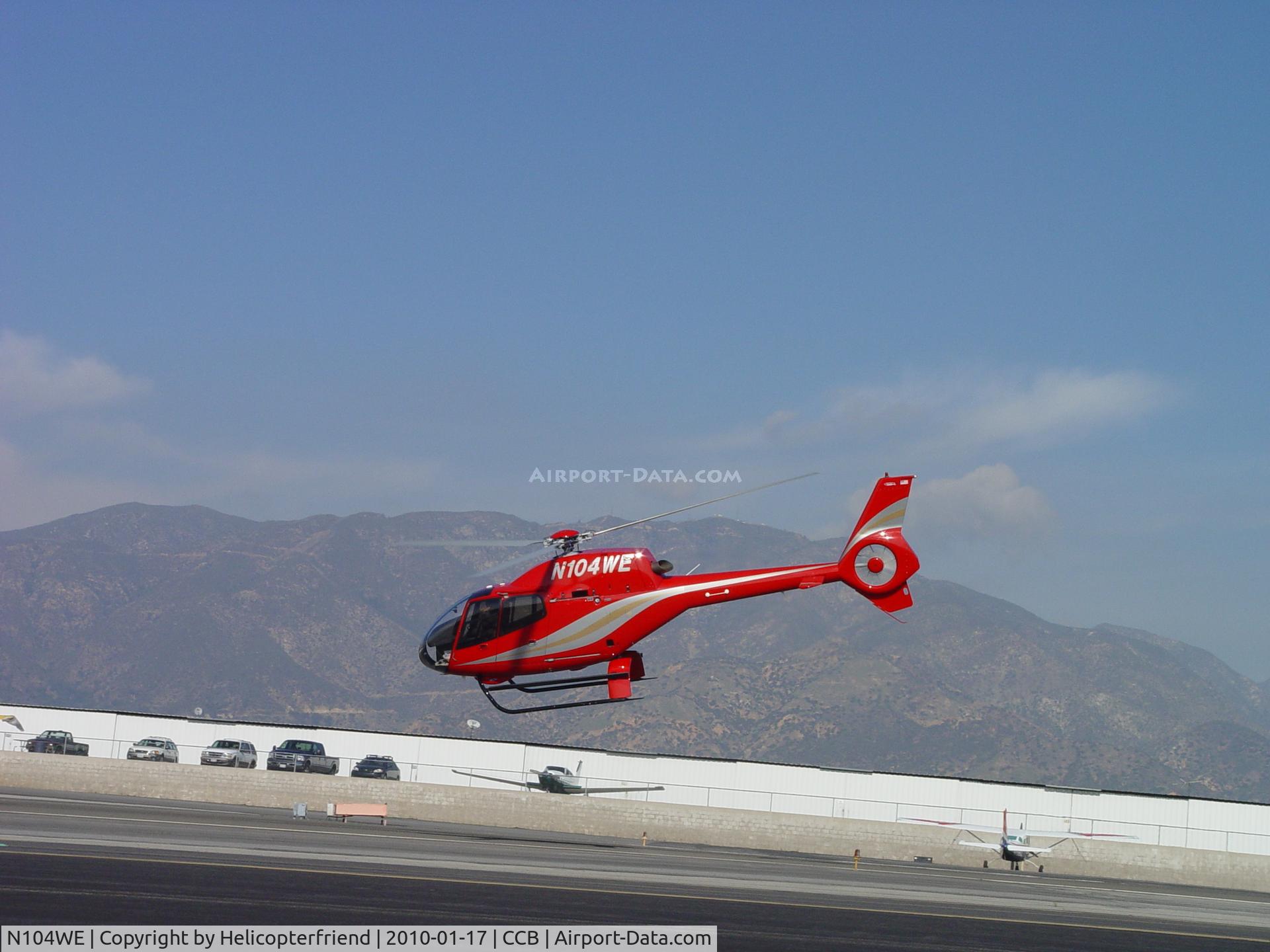 N104WE, 2006 Eurocopter EC-120B Colibri C/N 1445, Taking off westbound from runway 24