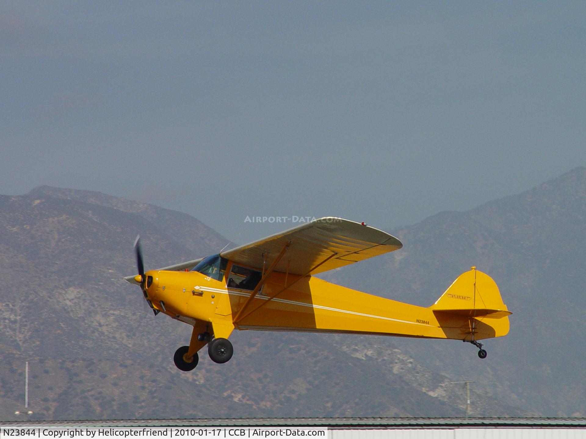 N23844, 1939 Taylorcraft BL-65 (L-2F) C/N 1480, Landing on runway 24