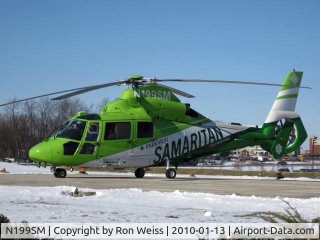 N199SM, 1991 Aerospatiale AS-365N-2 Dauphin C/N 6396, Landing Pad in Carmel, Indiana