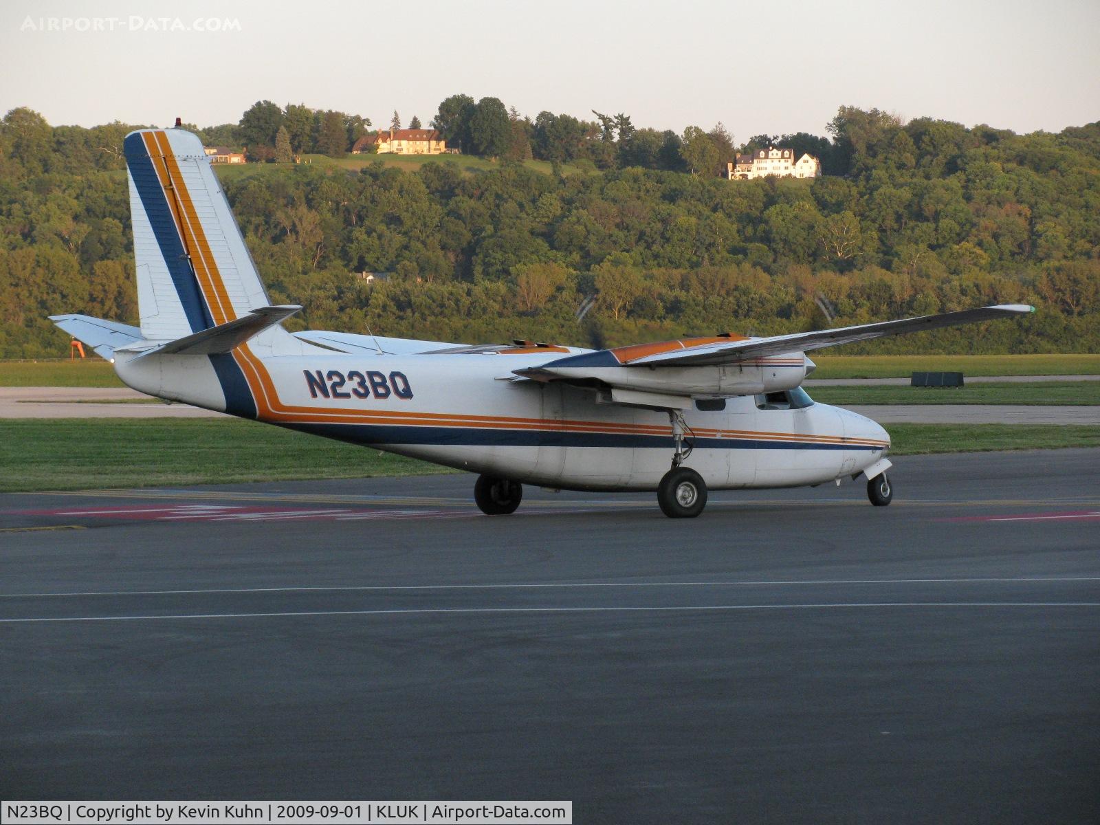 N23BQ, 1961 Aero Commander 500-B C/N 500A-1065-46, Central Airlines at sunset