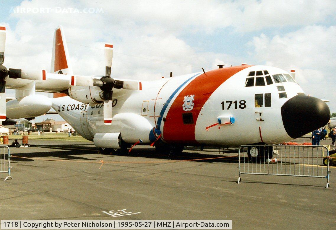 1718, 1986 Lockheed C-130H Hercules C/N 382-5106, US Coast Guard HC-130H Hercules from Clearwater on display at the 1995 Mildenhall Air Fete.