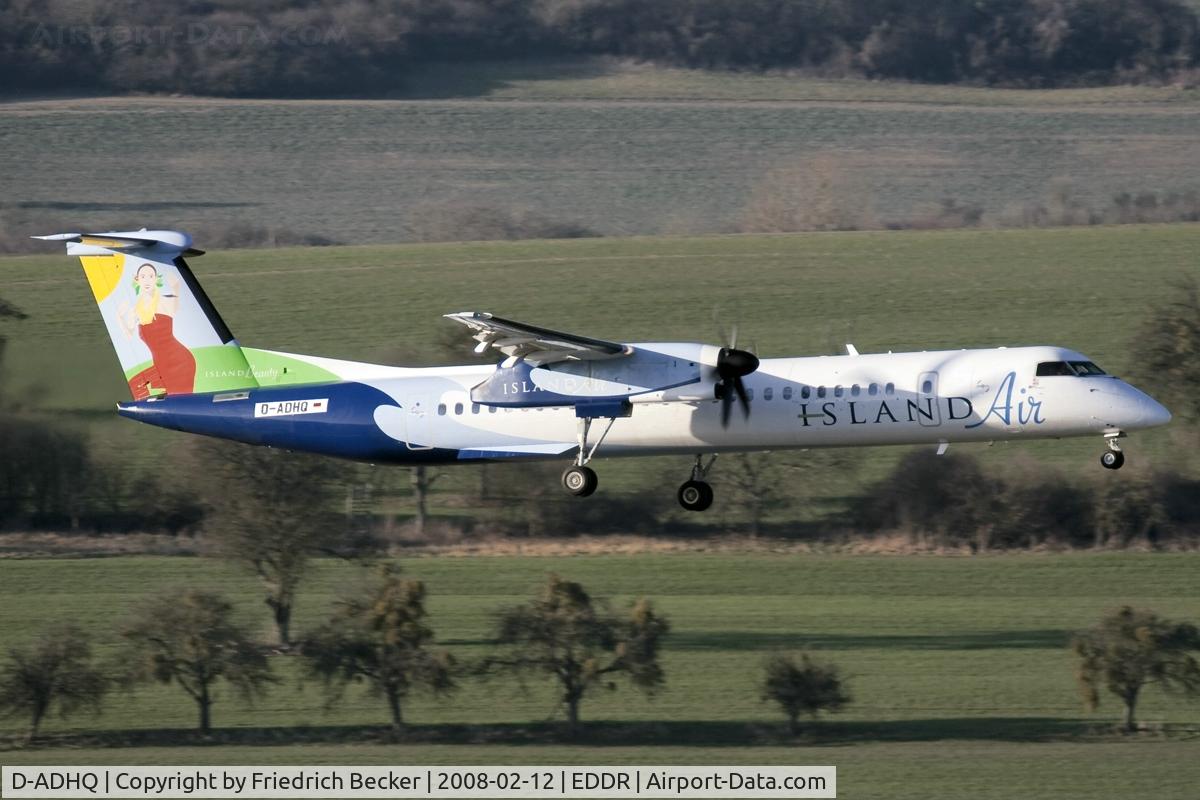 D-ADHQ, 2000 De Havilland Canada DHC-8-402 Dash 8 C/N 4016, short final at Saarbrücken