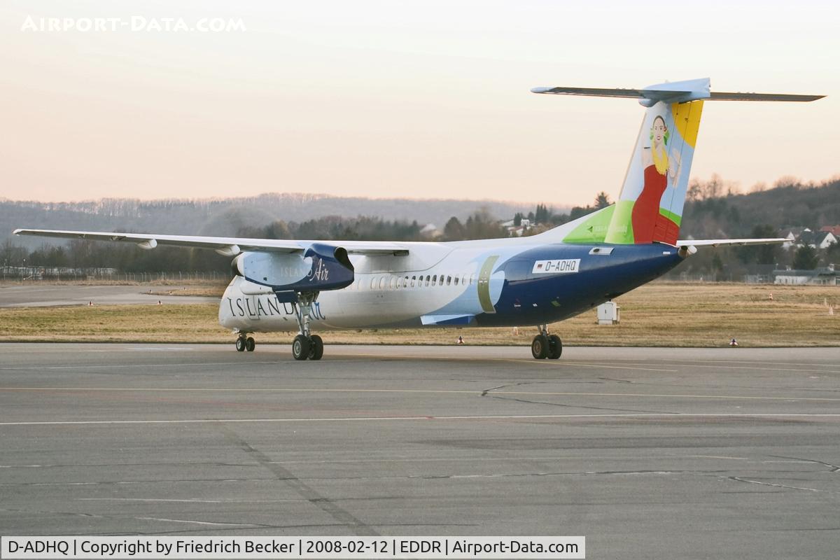 D-ADHQ, 2000 De Havilland Canada DHC-8-402 Dash 8 C/N 4016, taxying out to the active