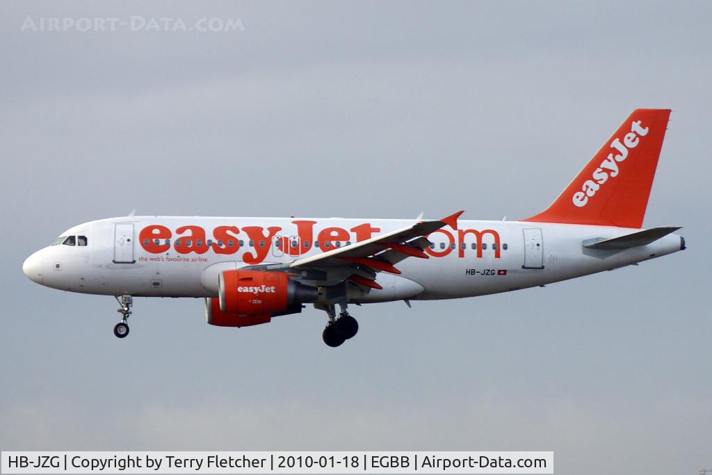HB-JZG, 2004 Airbus A319-111 C/N 2196, Swiss Easyjet A319 arriving at BHX