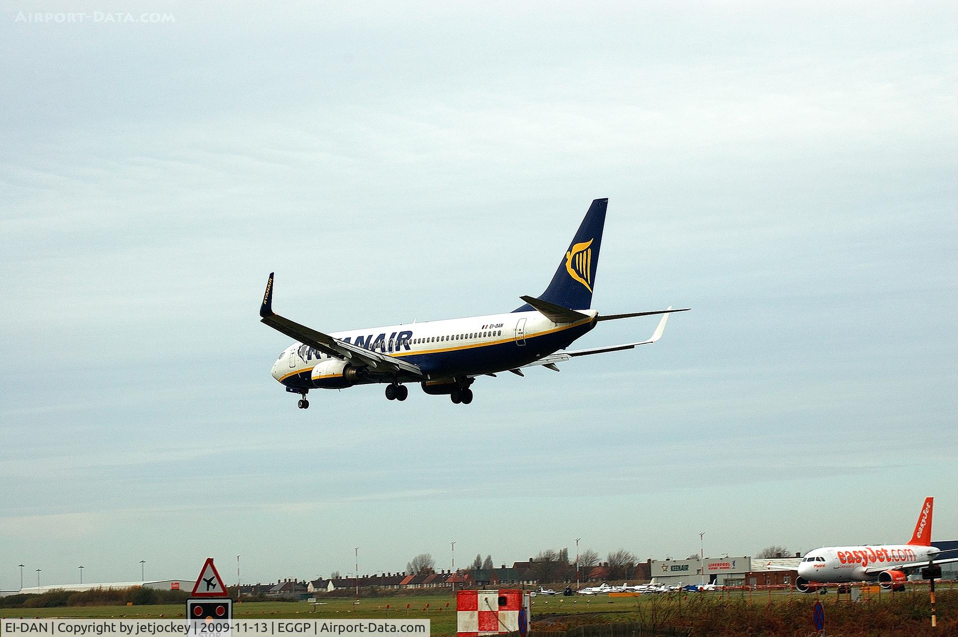 EI-DAN, 2003 Boeing 737-8AS C/N 33549, About to land LPL John Lennon