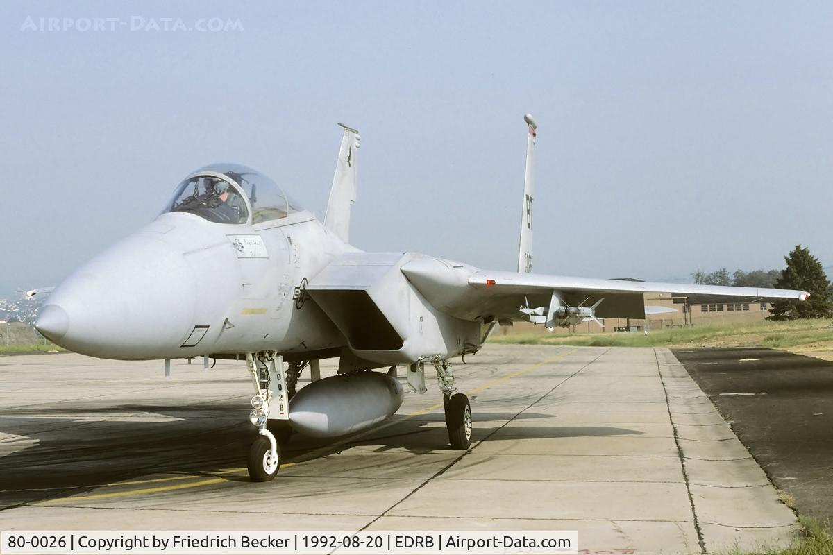 80-0026, McDonnell Douglas F-15C Eagle C/N 0672/C175, taxying to the active